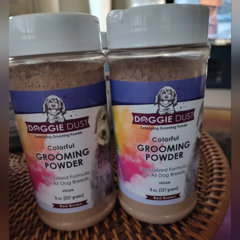 Doggie Dust Grooming Powder Red Brown Hair Detangler Bundle 2 For $ New! USA